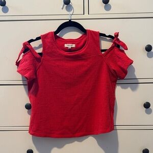 🌿3 for $25!! Bundle and Save🌿 [Madewell] Red Cold Shoulder Top